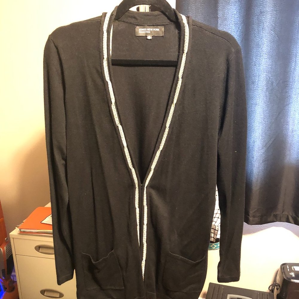 JNY Sweater Jacket with Rhinestones